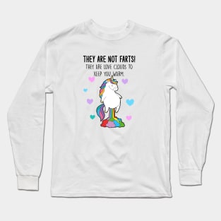 Funny Unicorn Farting Rainbow Long Sleeve T-Shirt